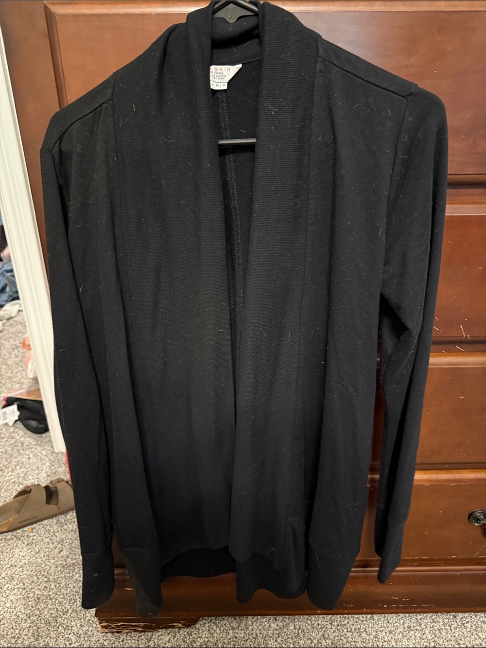 Danskin Black Open Front Cardigan Sweater